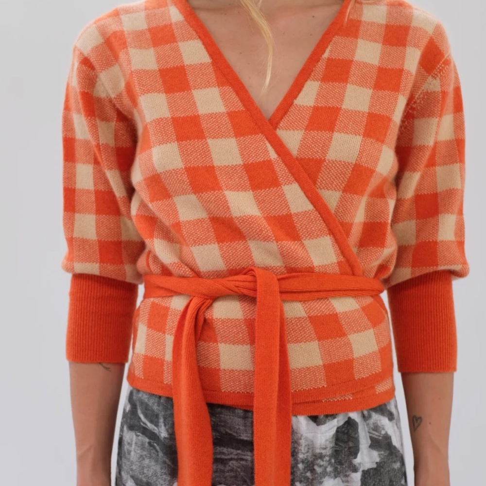 Beklina Gingham Cashmere Wrap